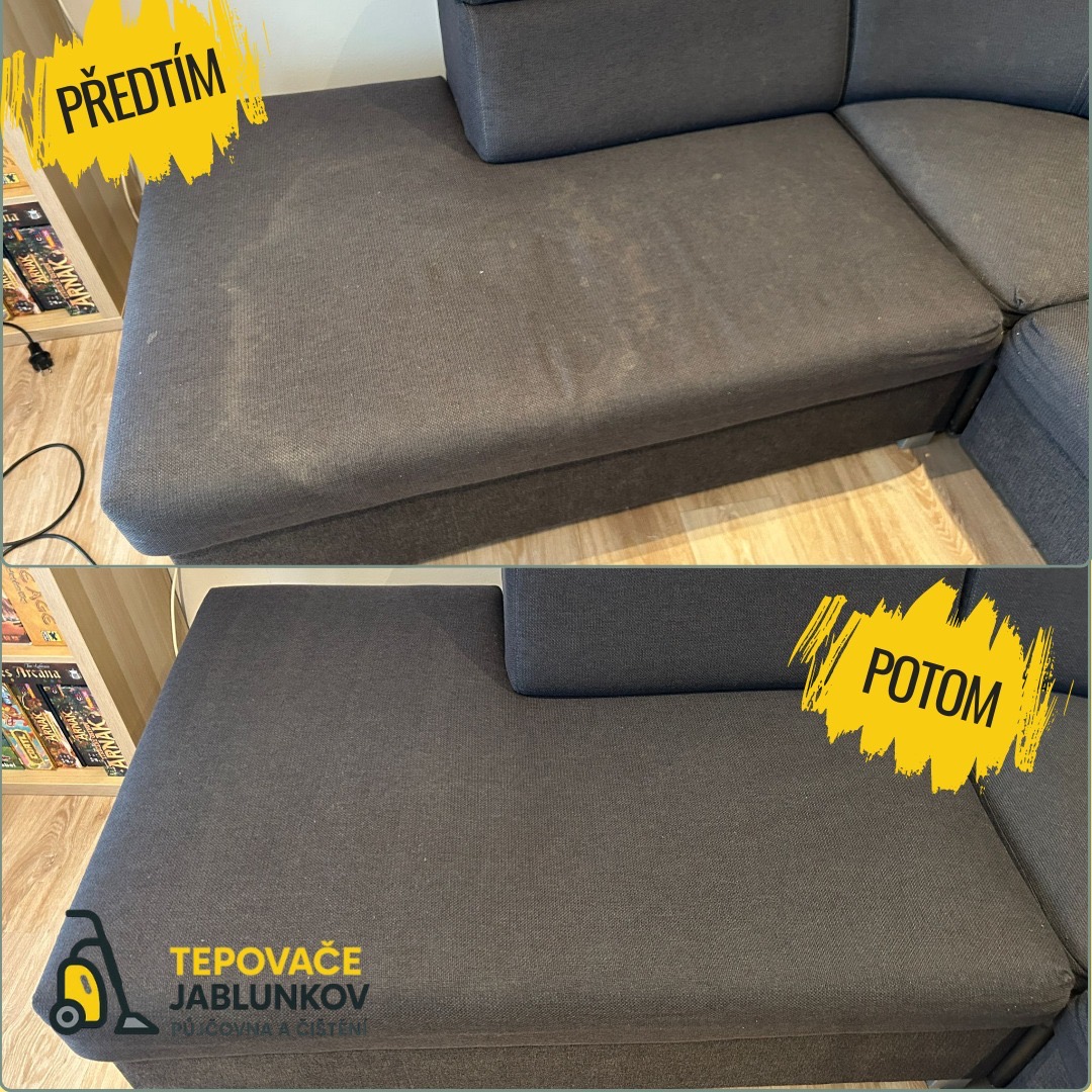 Czyszczenie kanapy przed i po – Tepovače Jablunkov