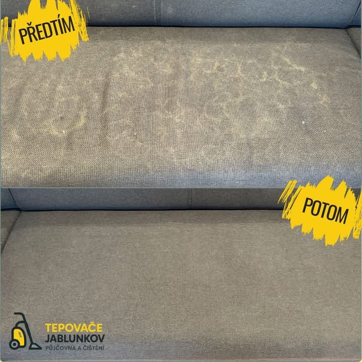 Wynik czyszczenia tapicerki przed i po